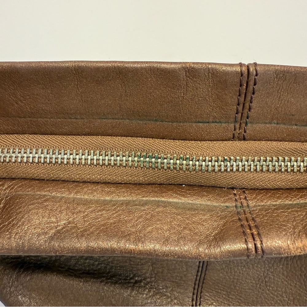 Etienne Aigner Bronze Pebbled Leather Slouchy Hobo Bag Braided Strap - Picture 14 of 16